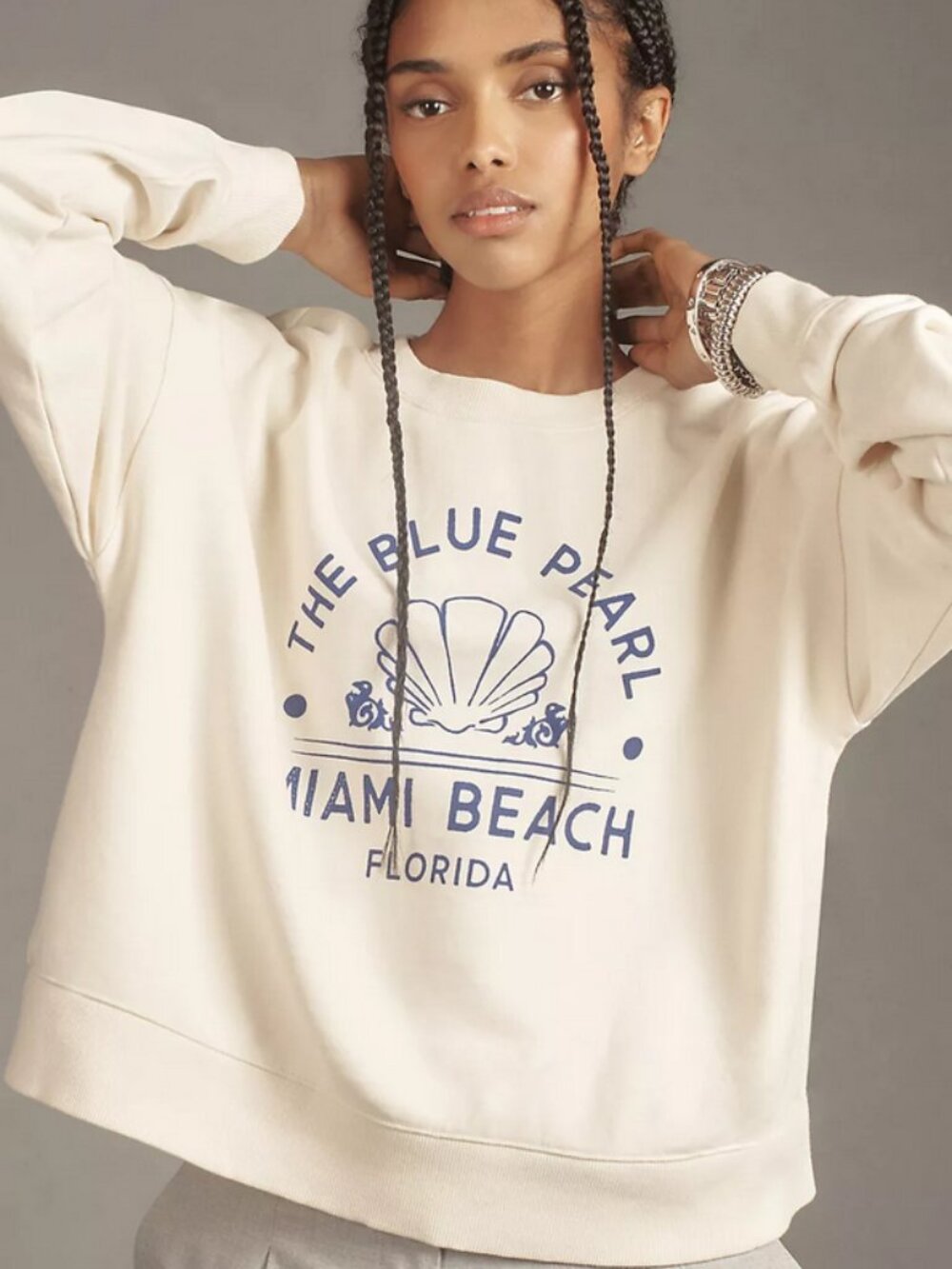 Anthropologie Maeve City Crewneck Sweatshirt Top Long Sleeve Pullover M